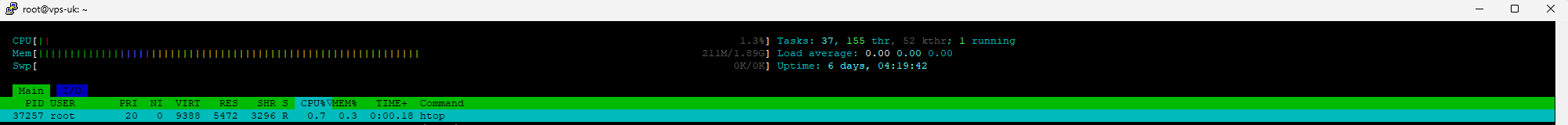 Capture d'écran 2025-01-19 095544 htop - vps.uk.ipv10.net - 6 days