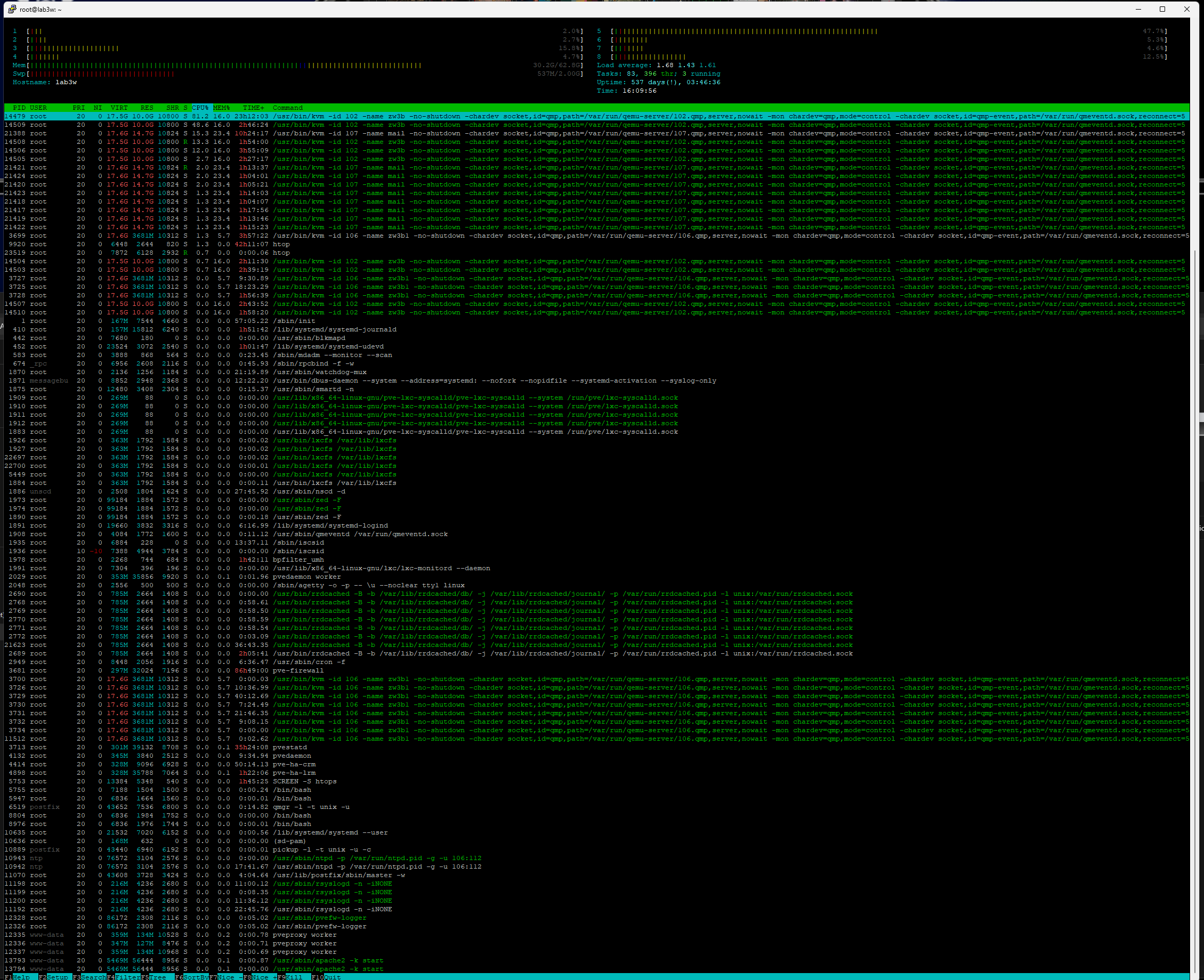 Capture d'écran 2025-02-08 161005 SRV.CA.LAB3W - UPTIME 537 days - reboot