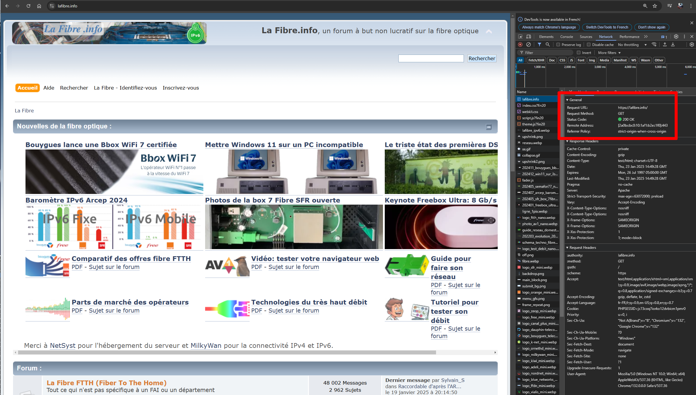 Capture d'écran 2025-01-23 154940 - LaFibre.info - Chrome RemoteClient Address IP Server